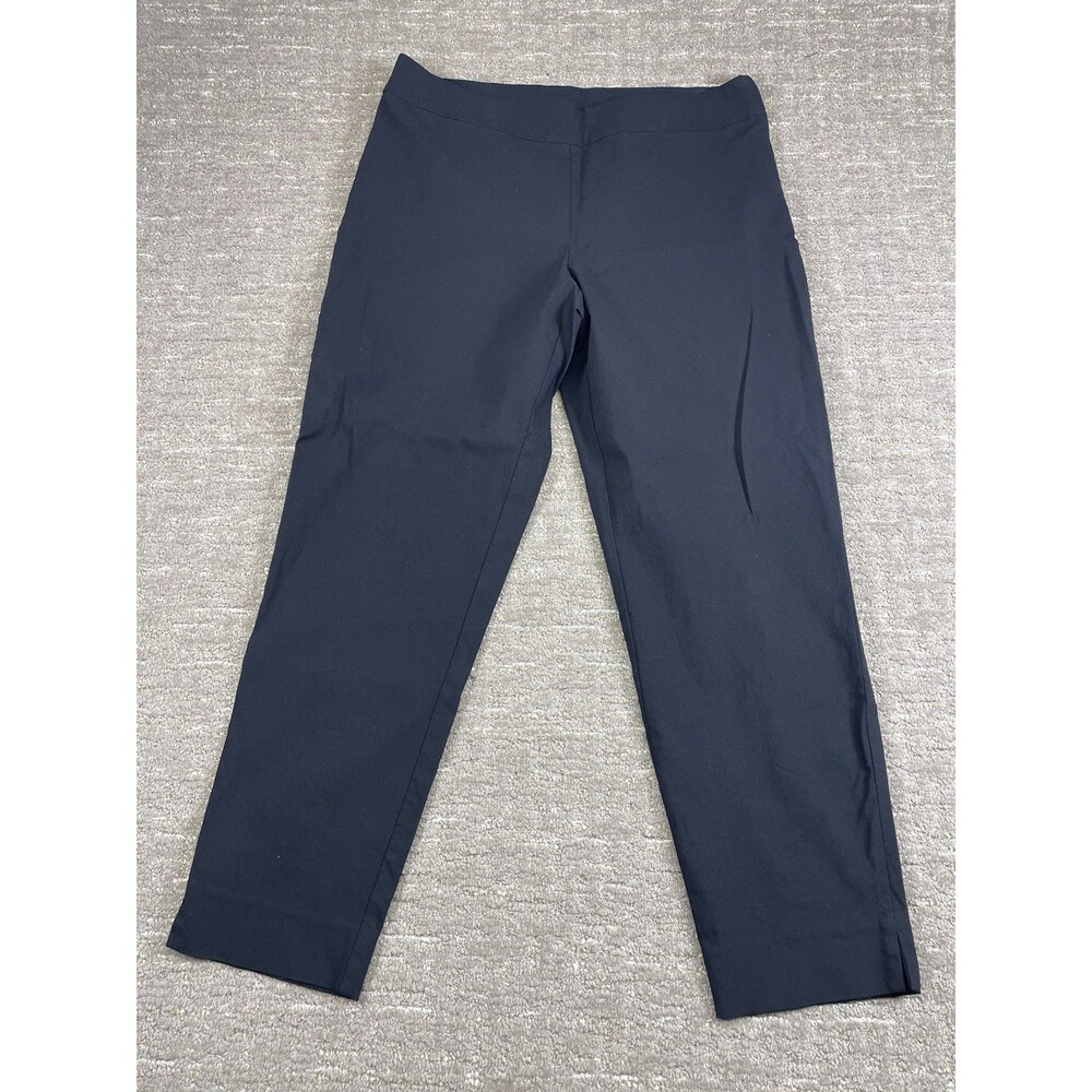 Women’s Black (no Fade) 18 Capri Pull On Work Pants Stretch High Rise Time & TRU